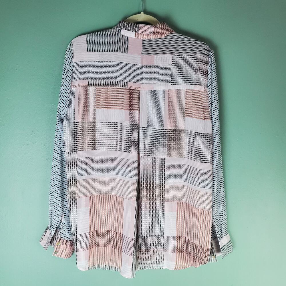 Rose + Olive Womens Multicolor Patchwork Button U… - image 2